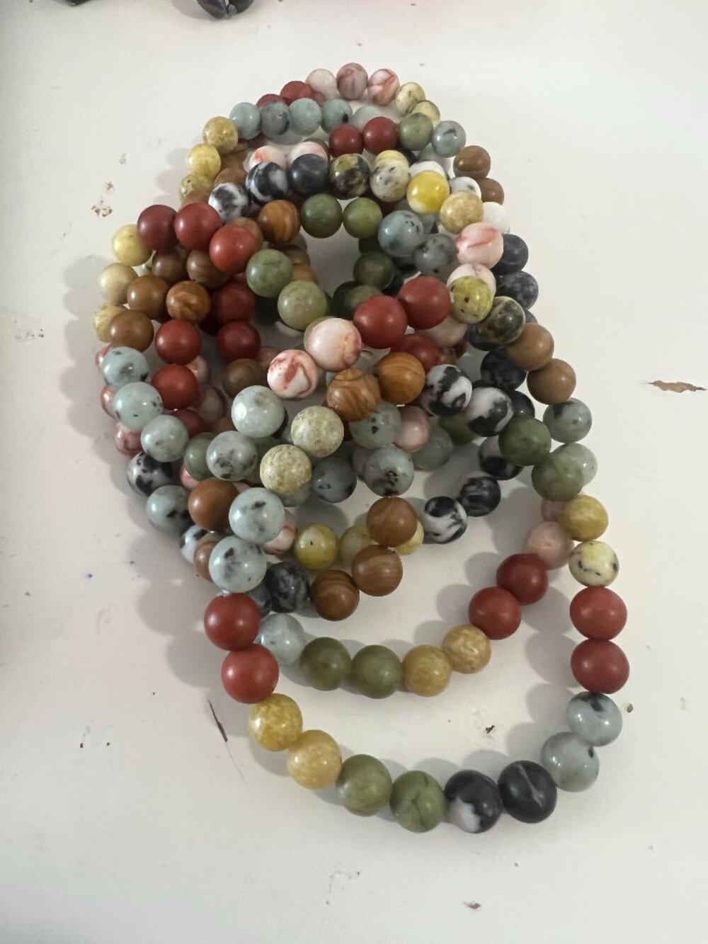 Multicolour unisex jasper bracelets
